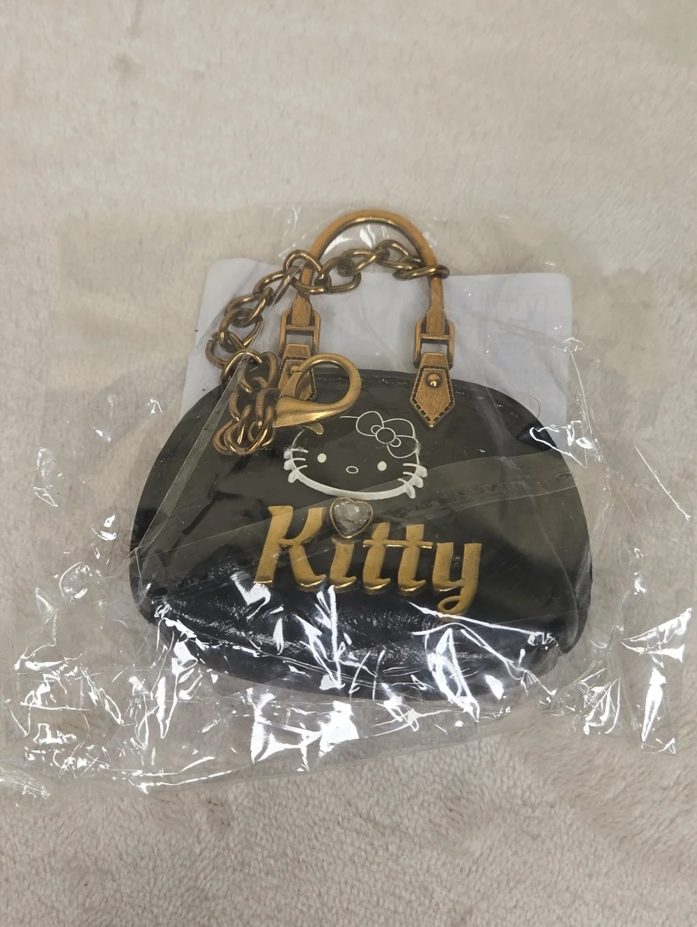 Hello Kitty Mini Black Patent Handbag Keychain